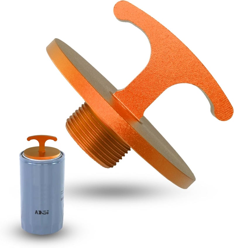 minlen Oil Filter Plug Tool, Aluminum Alloy Oil Filter Plug tool for Dodge Ram 2500, 3500, 4500, 5500 Cummins 05083285aa Mo285 Turbo Diesel 5.7l 6.4l 6.7l (Orange) - Image 1